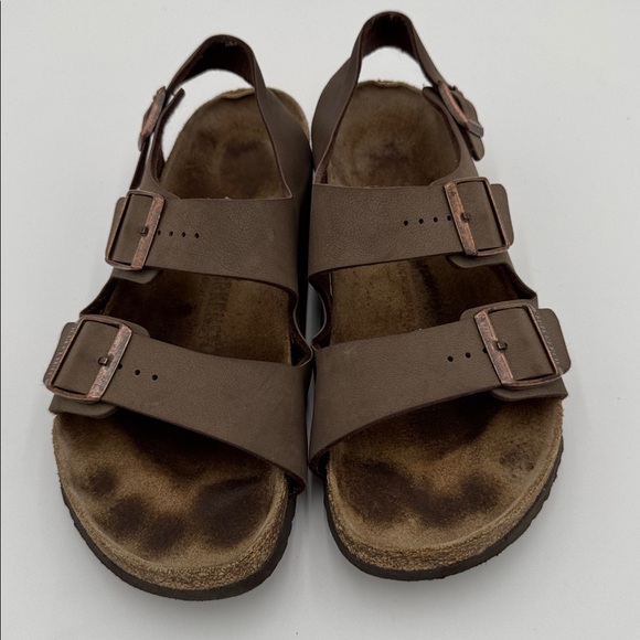 Birkenstock Arizona Oiled Leather Sandals Brown Copper Buckles Size 40 (M7/W9) - Picture 2 of 8